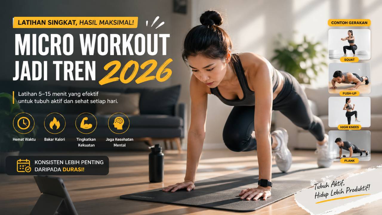 Micro Workout Jadi Tren 2026, Latihan Singkat yang Efektif untuk Tubuh Aktif