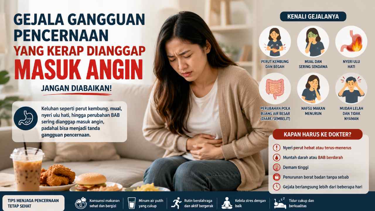 Gejala Gangguan Pencernaan yang Kerap Dianggap Masuk Angin