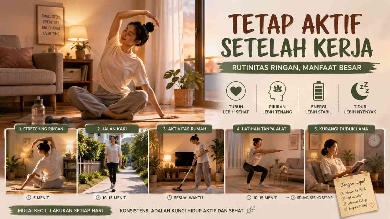 Mager Setelah Pulang Kerja? Coba Rutinitas Ringan Ini Agar Tubuh Tetap Aktif