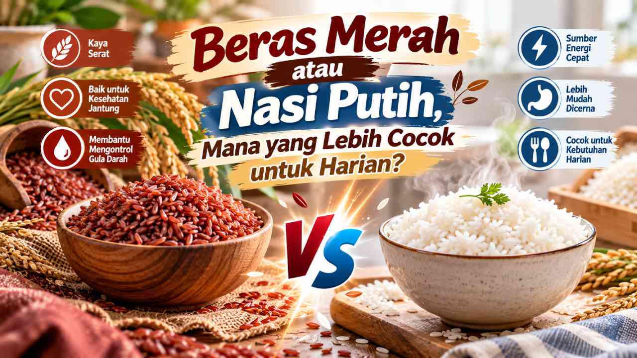 Beras Merah atau Nasi Putih, Mana yang Lebih Cocok untuk Harian?