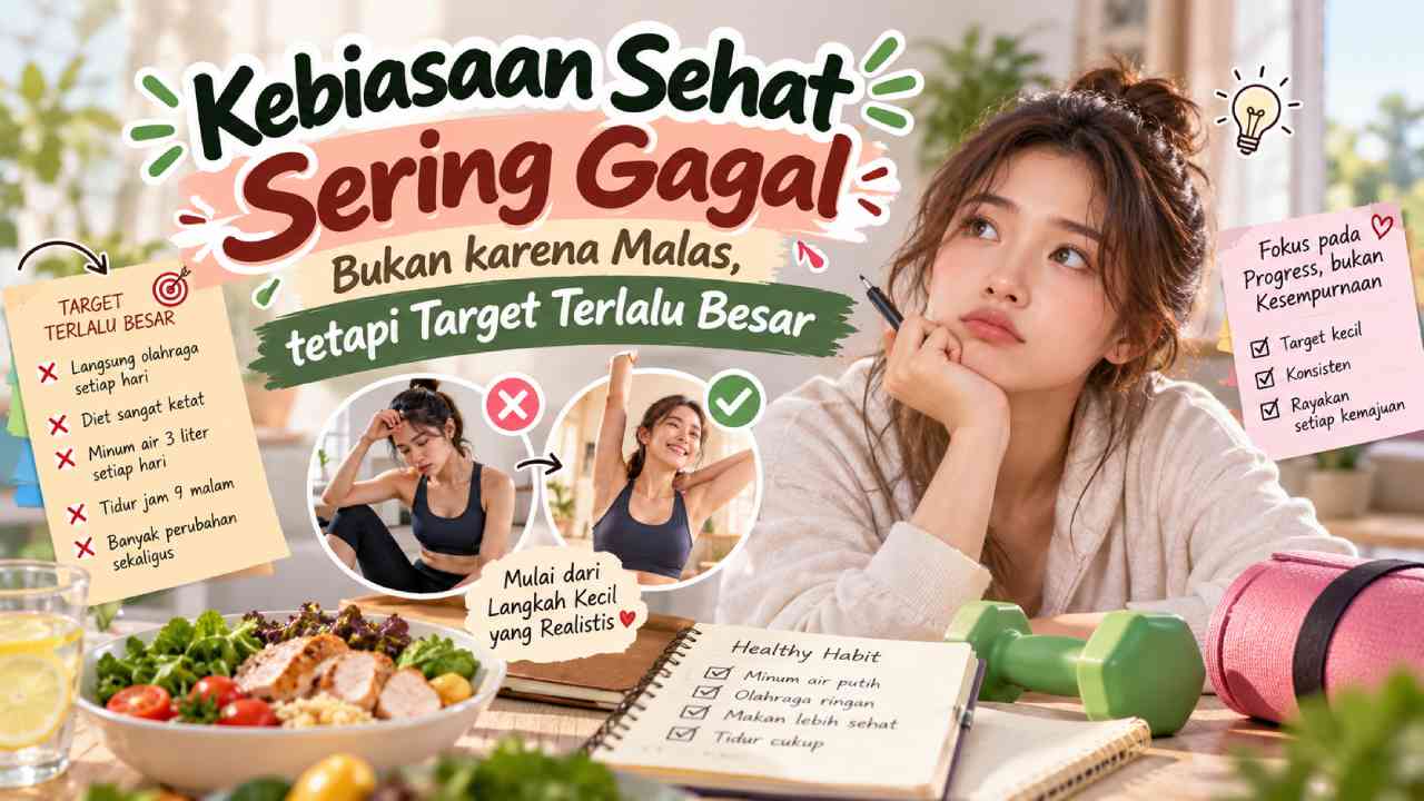 Kebiasaan Sehat Sering Gagal Bukan karena Malas, tetapi Target Terlalu Besar